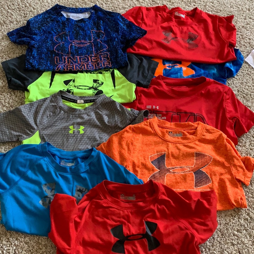 4T Under Armour Shirts- 9 in total
